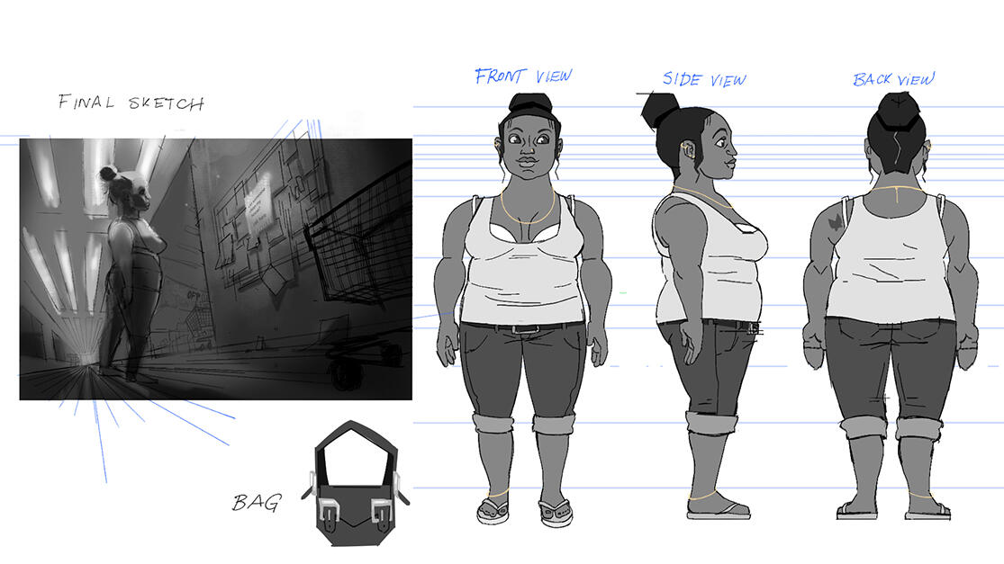 Turn-Around Character Sheet. Original character from a story.